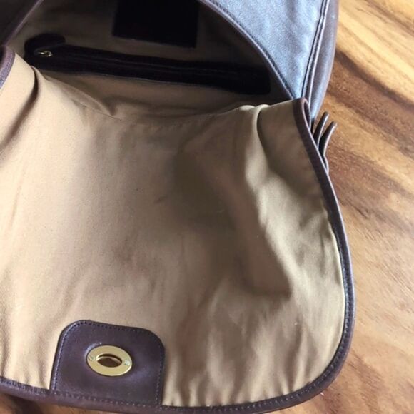 VINTAGE Perfection-Coach Legacy Crescent Flap Saddlebag Crossbody 9718 DkBrown - Picture 10 of 17